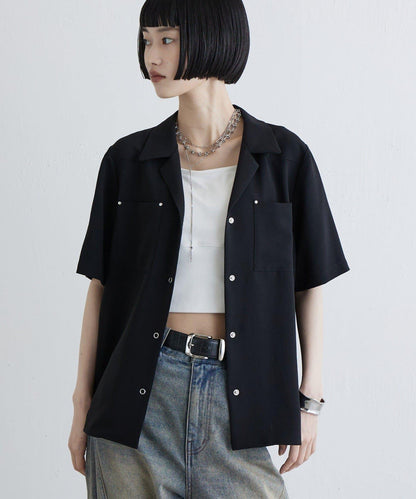 乾爽觸感 開領 s/s 襯衫