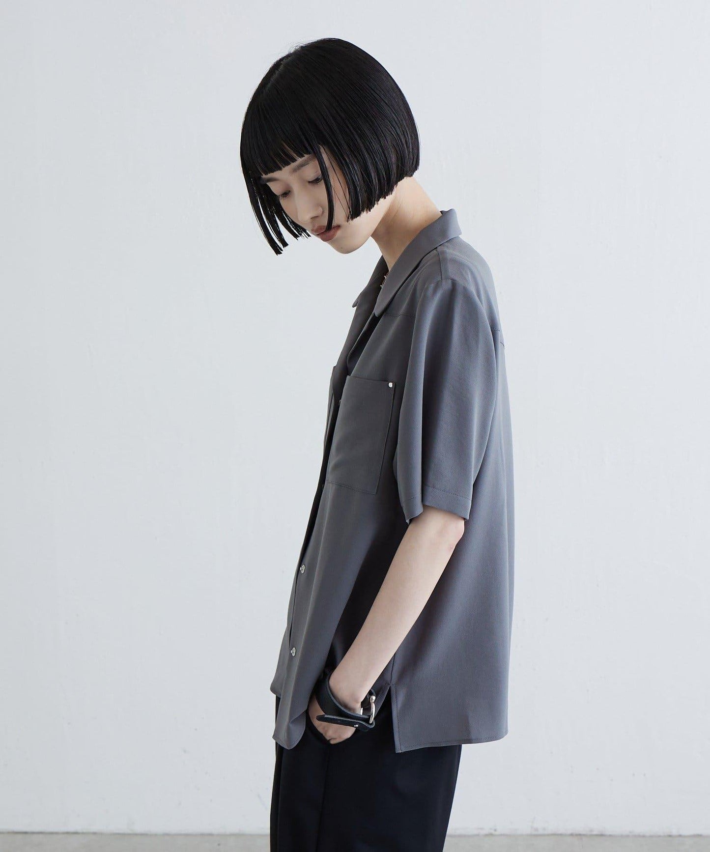 乾爽觸感 開領 s/s 襯衫