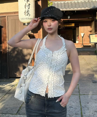 RAY CASSIN 掛脖荷葉邊按扣上衣