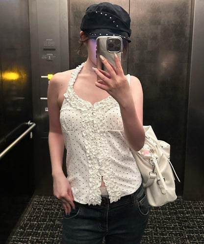 RAY CASSIN 掛脖荷葉邊按扣上衣