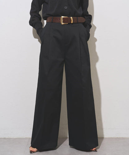 含色 TWILL褶襉設計 褲子