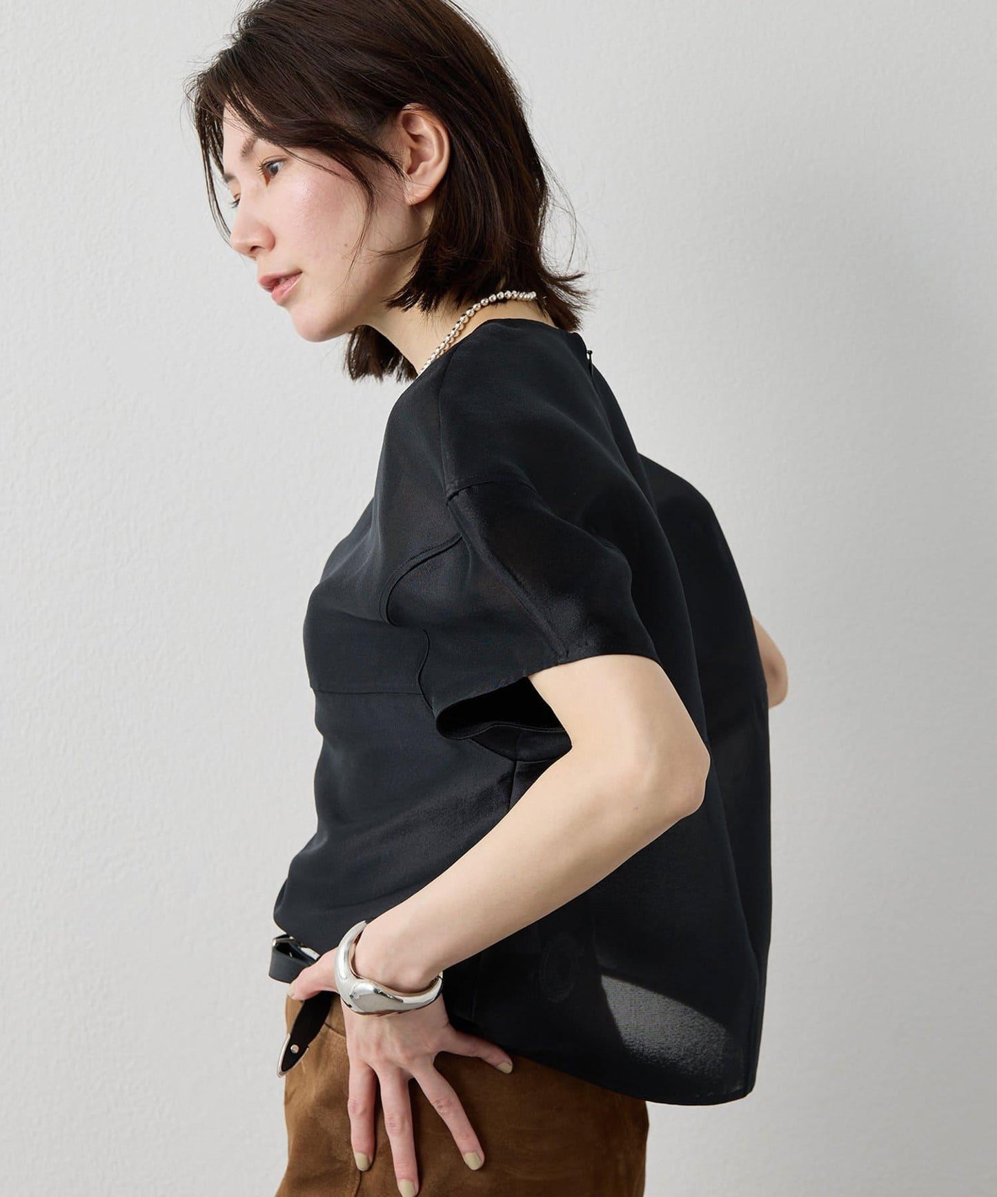 輕透廓形女式襯衫