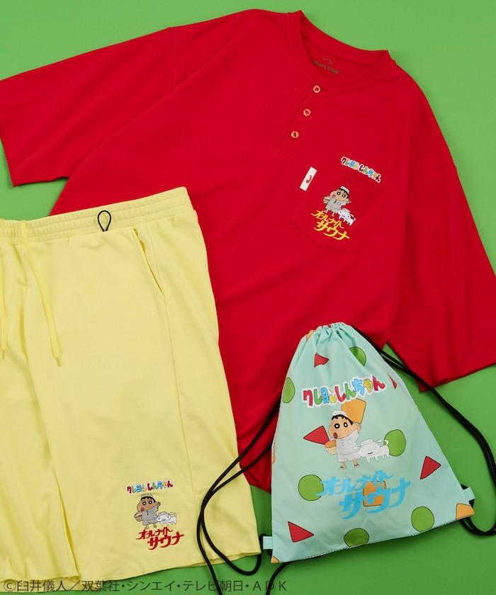 《蠟筆小新》 SAUVENIR×FREAK'S STORE 聯名 加絨室內服套裝 附抽繩揹包