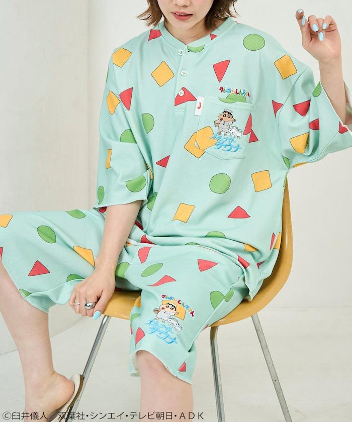 《蠟筆小新》 SAUVENIR×FREAK'S STORE 聯名 加絨室內服套裝 附抽繩揹包