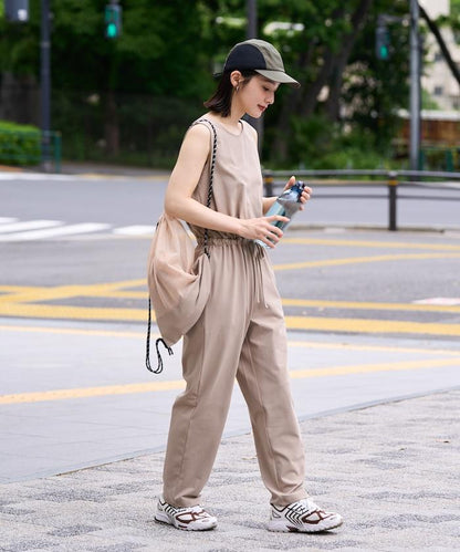 吸水速幹接觸涼感防曬 無袖 連體褲