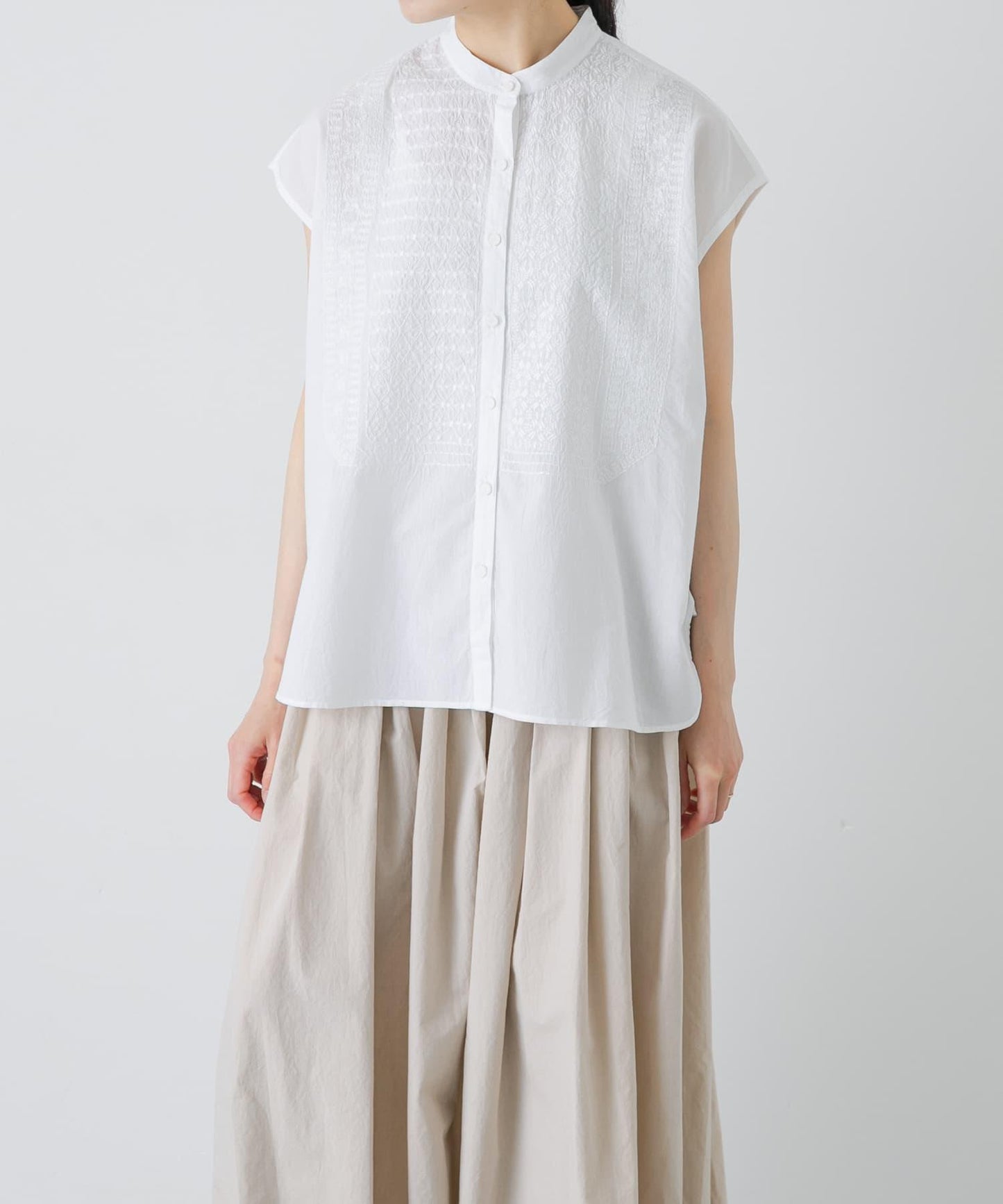 maison de soil BANDED COLLAR EMB SHIRT 襯衫