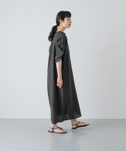 TICCA 麻質扭結袖連衣裙
