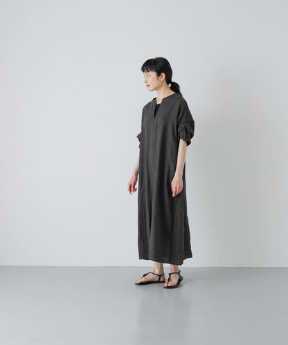TICCA 麻質扭結袖連衣裙