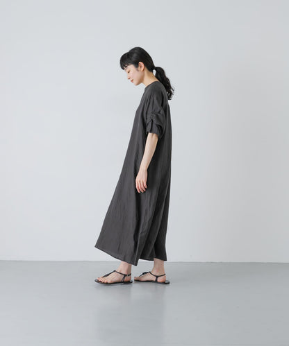 TICCA 麻質扭結袖連衣裙