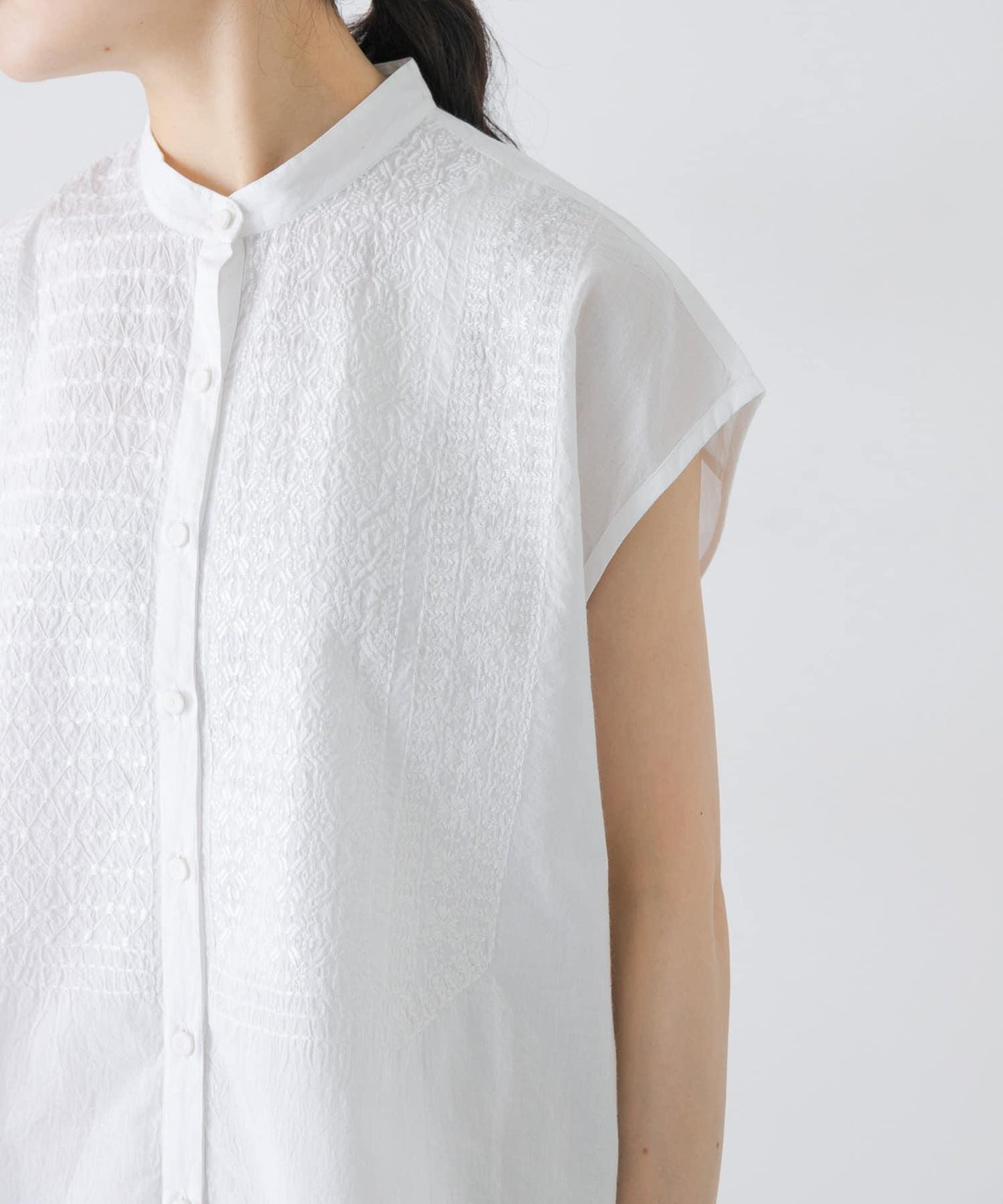 maison de soil BANDED COLLAR EMB SHIRT 襯衫