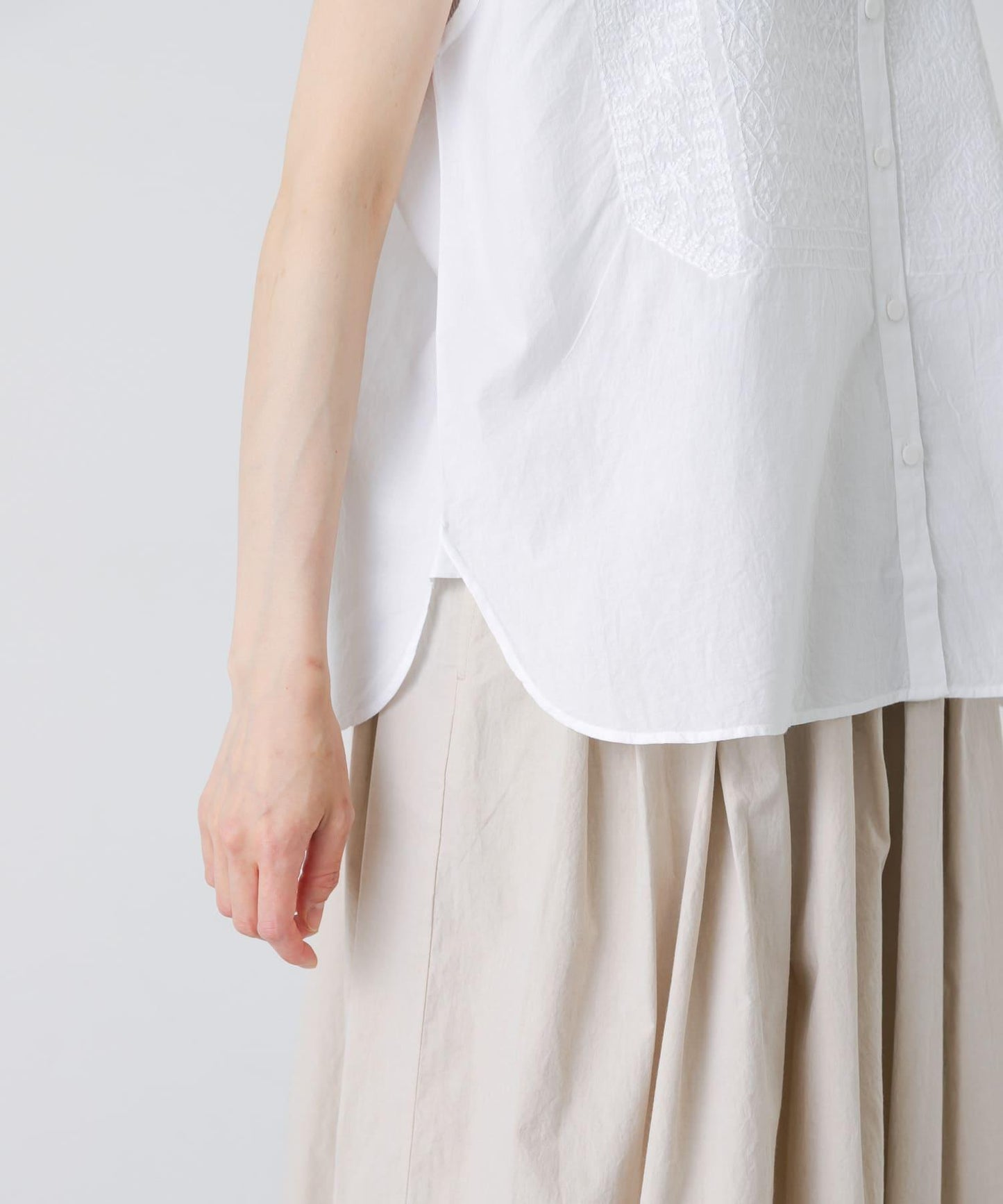 maison de soil BANDED COLLAR EMB SHIRT 襯衫