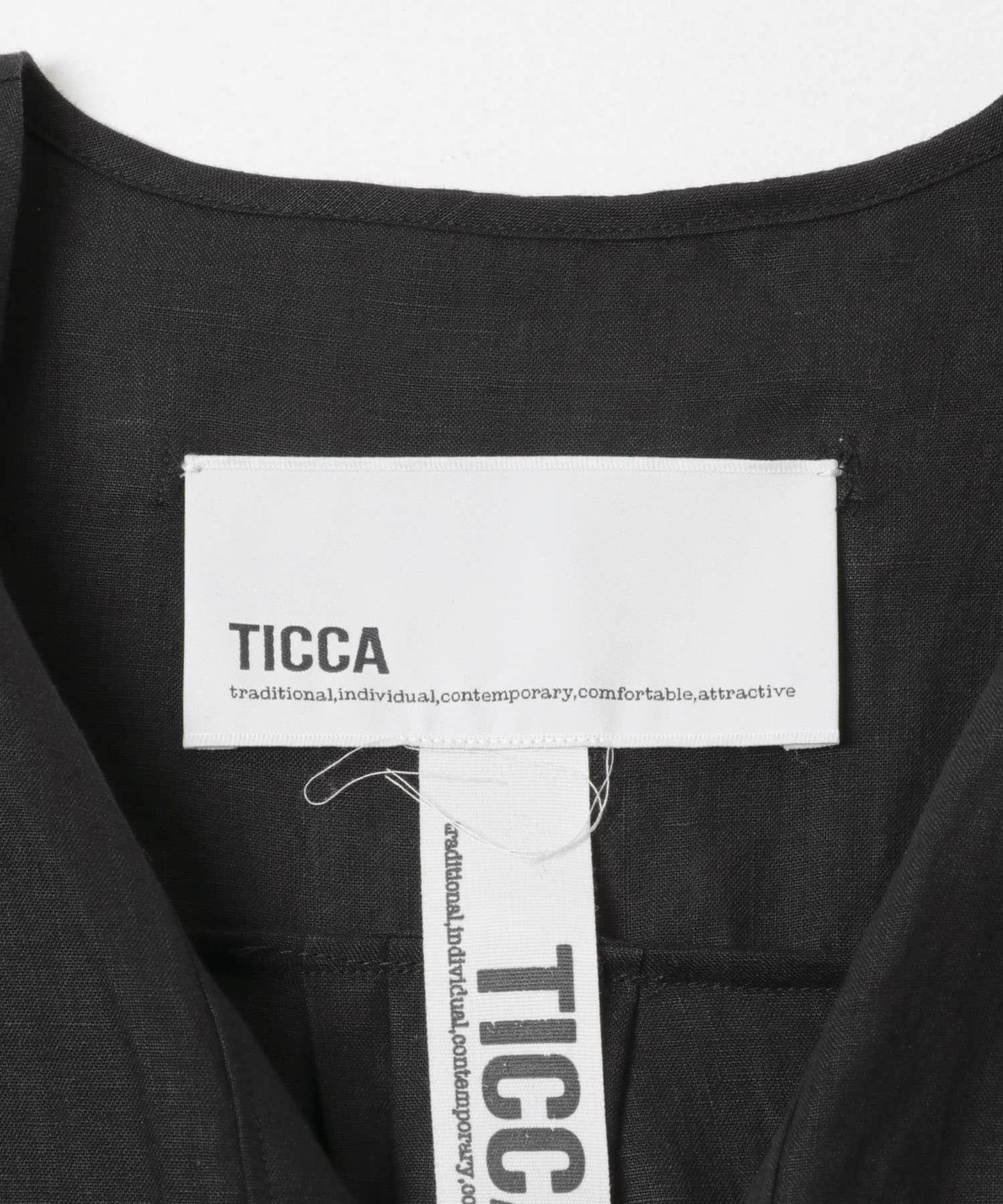 TICCA 麻質扭結袖連衣裙