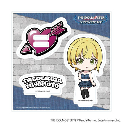 アイドルマスター シンデレラガールズ（偶像大師 灰姑娘女孩） 宮本フレデリカ 亞克力立牌 30號 牛仔風造型ver. 迷你Q版插畫款