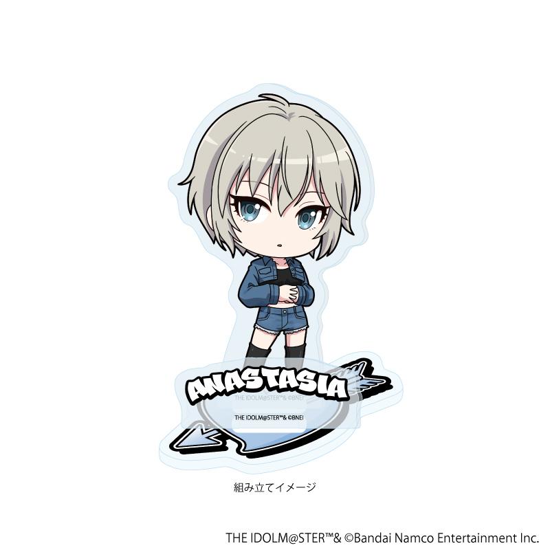アイドルマスター シンデレラガールズ（偶像大師 灰姑娘女孩） 23 アナスタシア 亞克力立牌 牛仔風服裝ver. 迷你Q版插畫