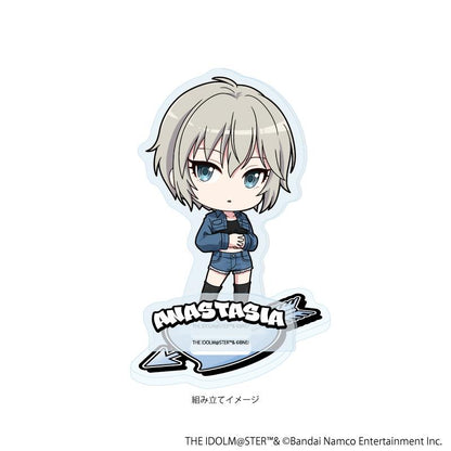 アイドルマスター シンデレラガールズ（偶像大師 灰姑娘女孩） 23 アナスタシア 亞克力立牌 牛仔風服裝ver. 迷你Q版插畫
