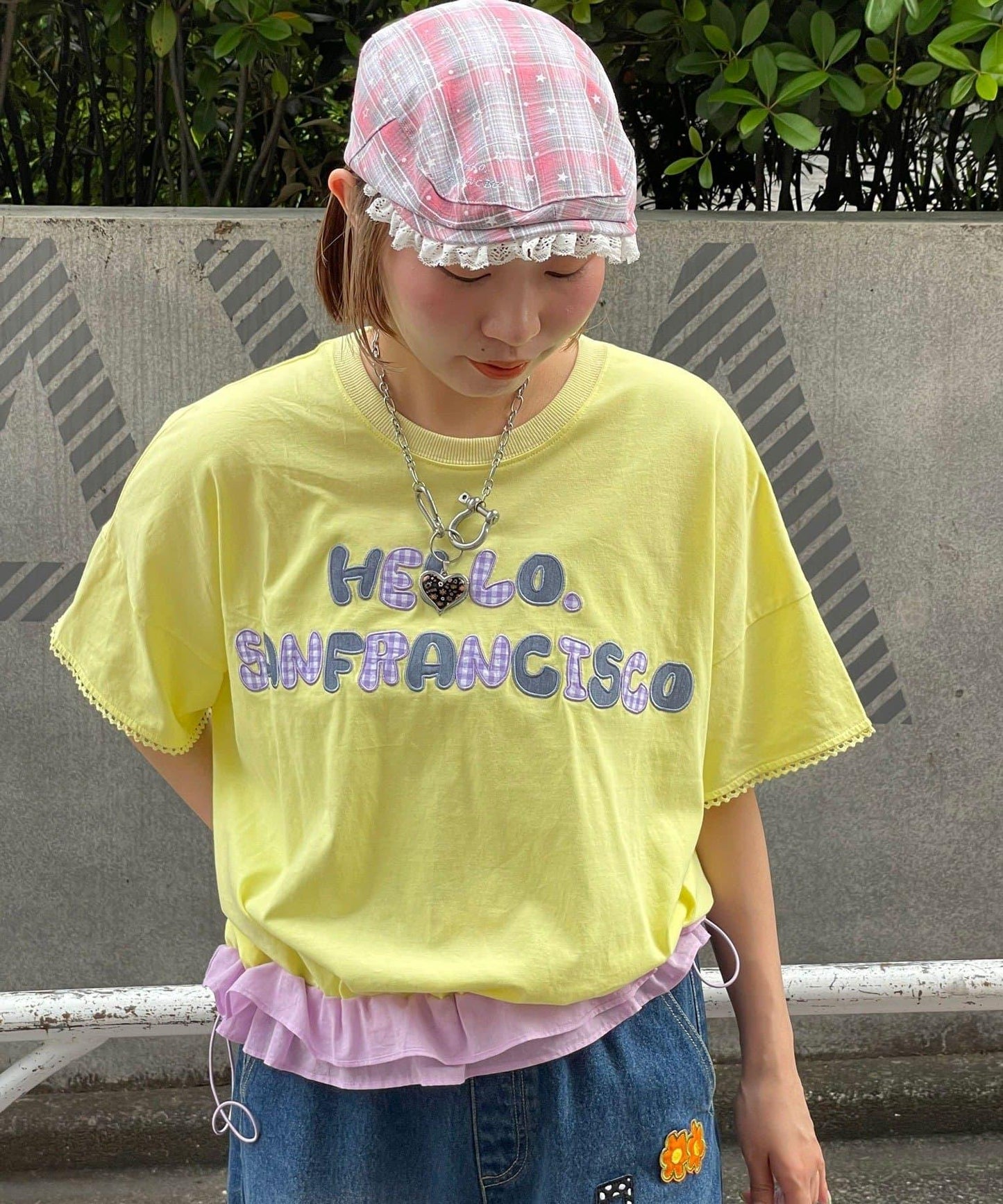 HELLO.SANFRANCISCO/ハローサンフランシスコ 下襬荷葉邊抽繩T恤