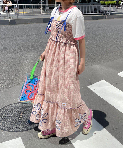 HELLO.SANFRANCISCO ハローサンフランシスコ 花朵剪裁抽褶連衣裙