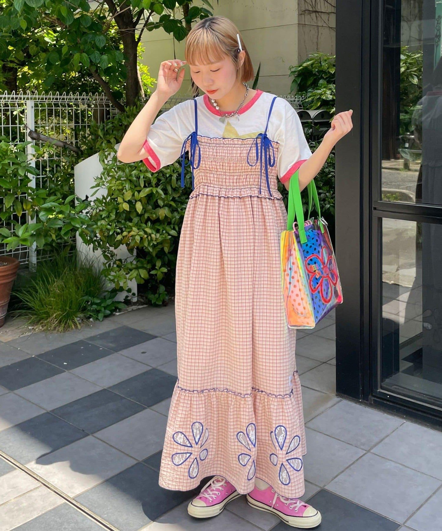 HELLO.SANFRANCISCO ハローサンフランシスコ 花朵剪裁抽褶連衣裙