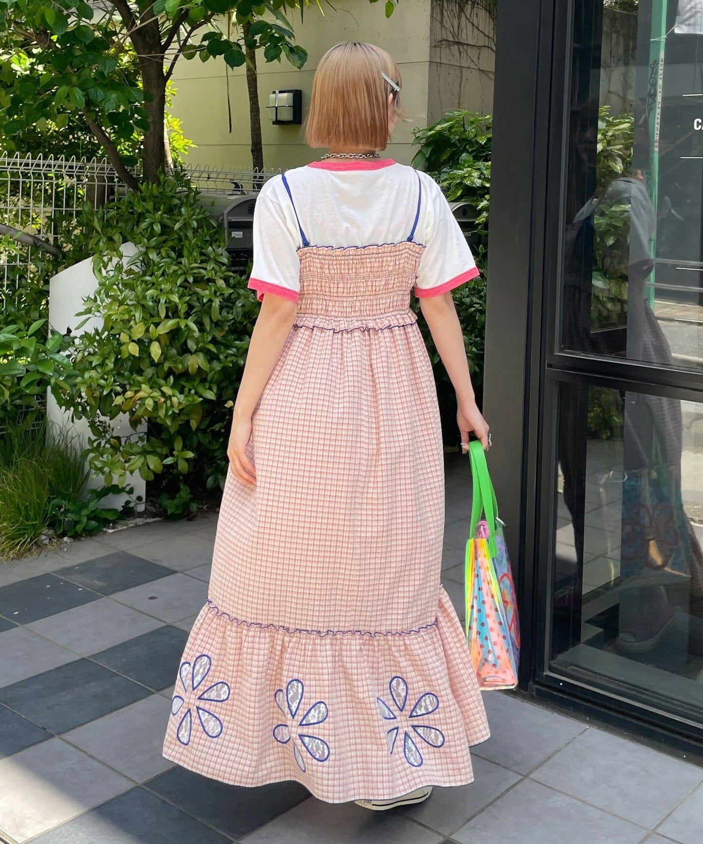 HELLO.SANFRANCISCO ハローサンフランシスコ 花朵剪裁抽褶連衣裙