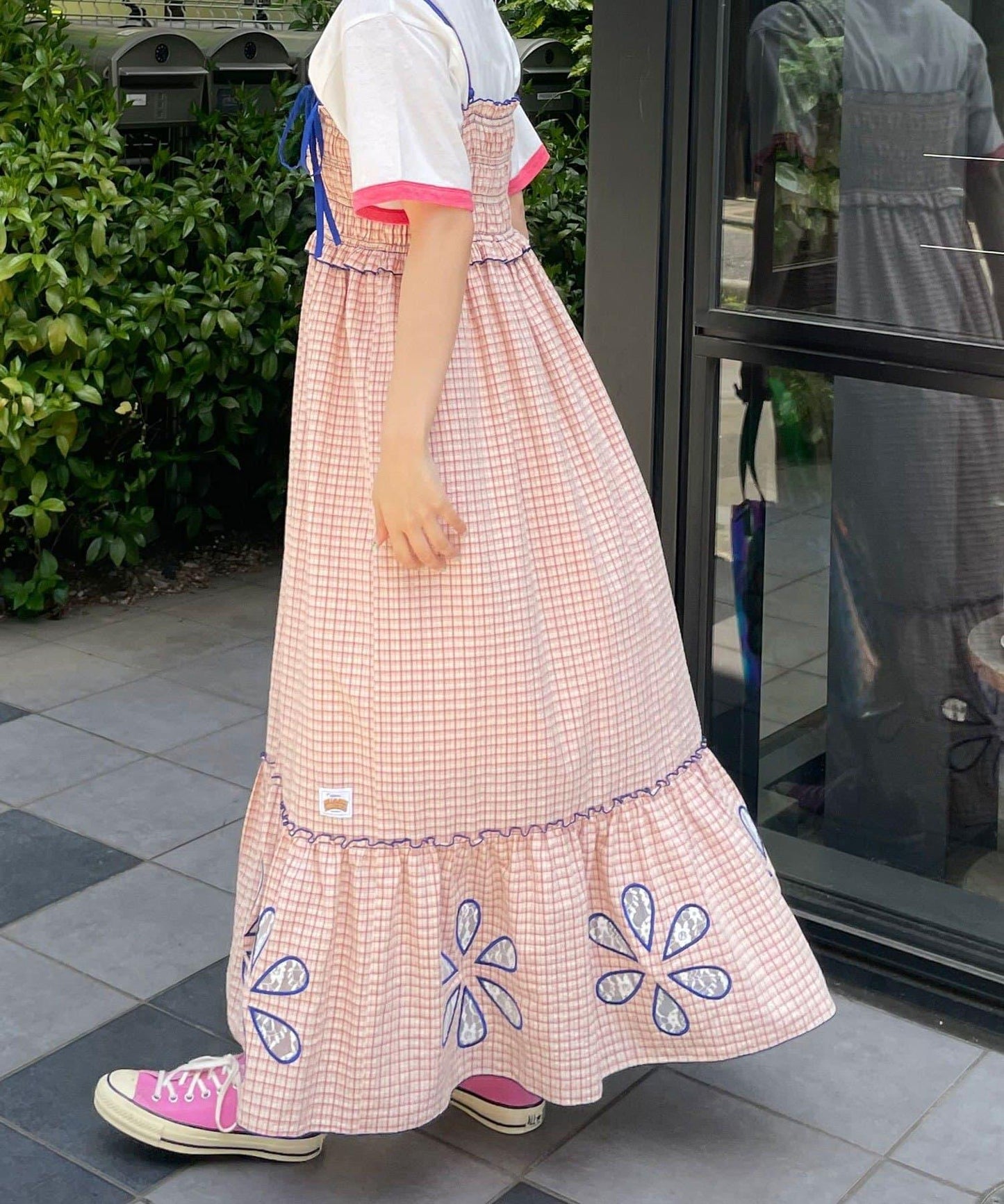 HELLO.SANFRANCISCO ハローサンフランシスコ 花朵剪裁抽褶連衣裙