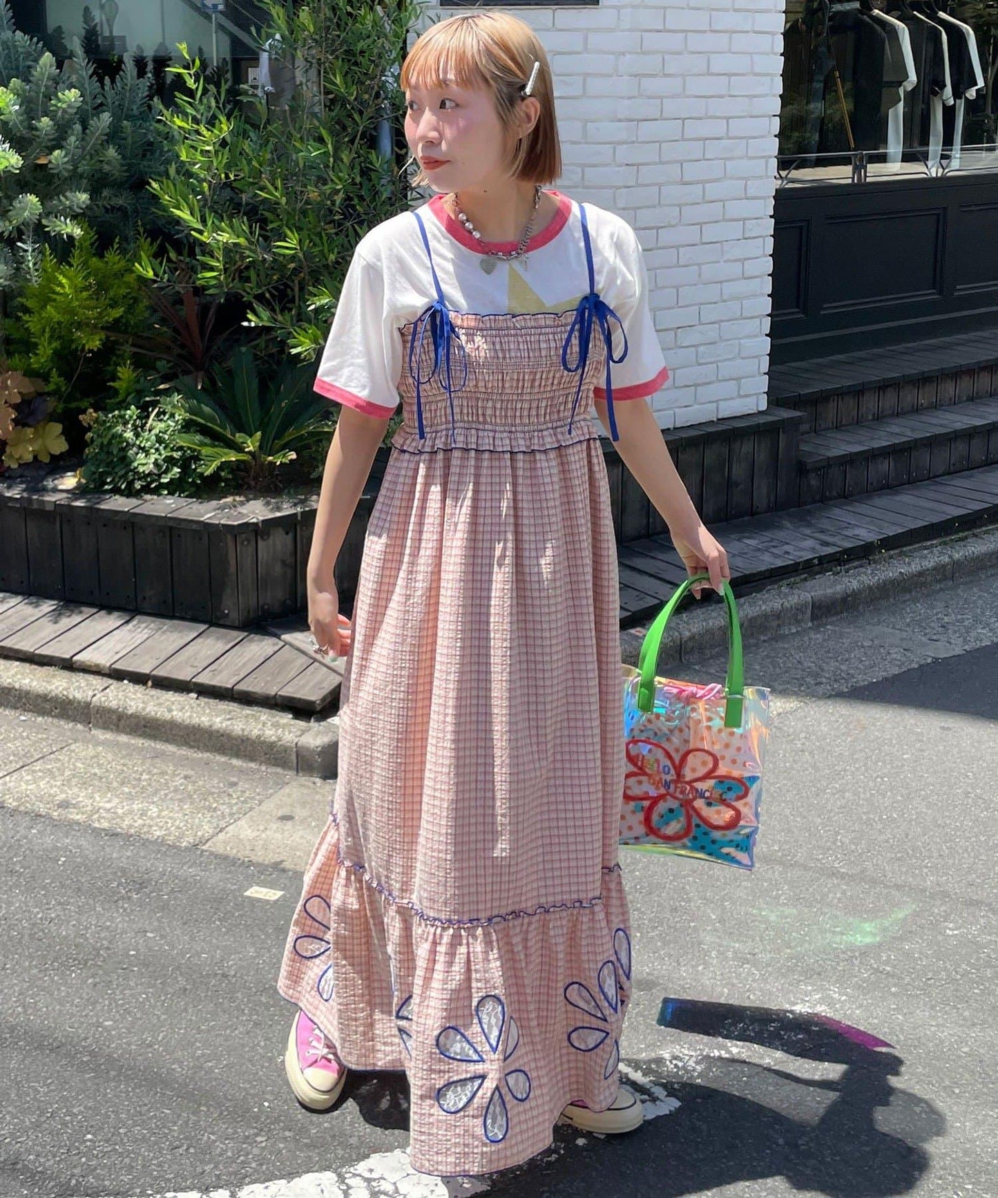 HELLO.SANFRANCISCO ハローサンフランシスコ 花朵剪裁抽褶連衣裙