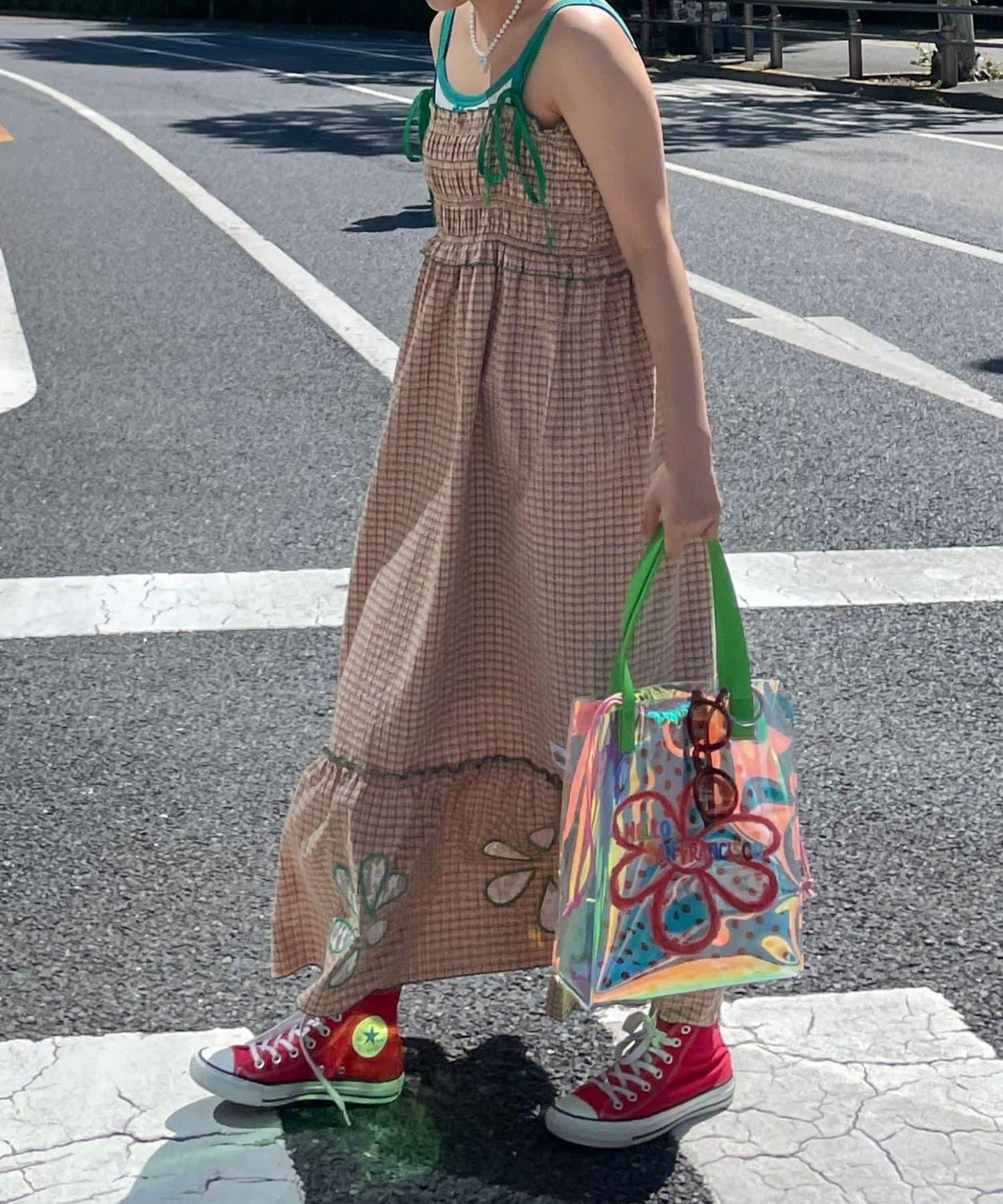 HELLO.SANFRANCISCO ハローサンフランシスコ 花朵剪裁抽褶連衣裙