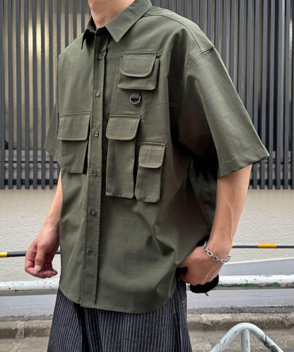 Ciaopanic 多口袋多功能軍事風襯衫