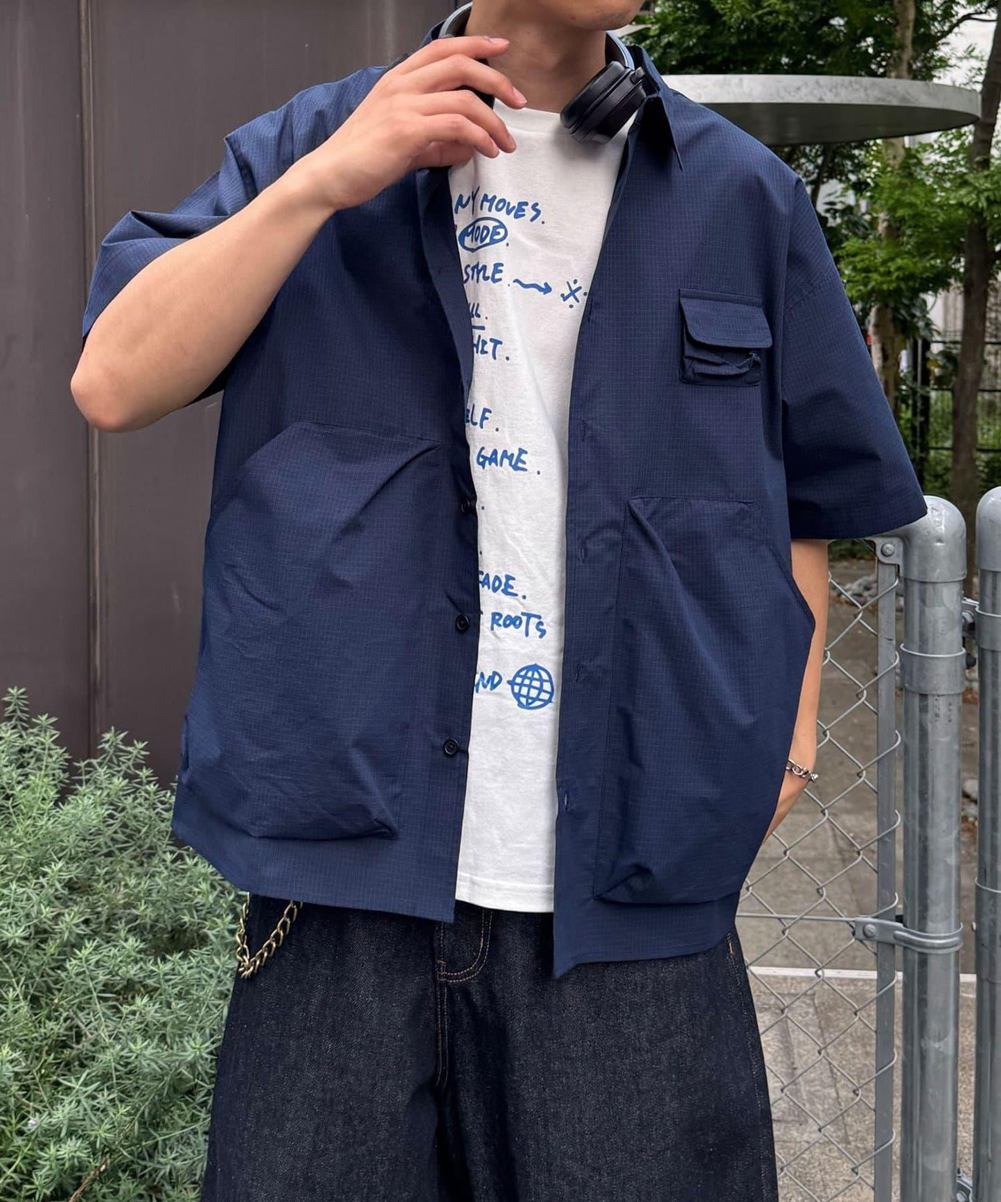 工裝風格紋襯衫