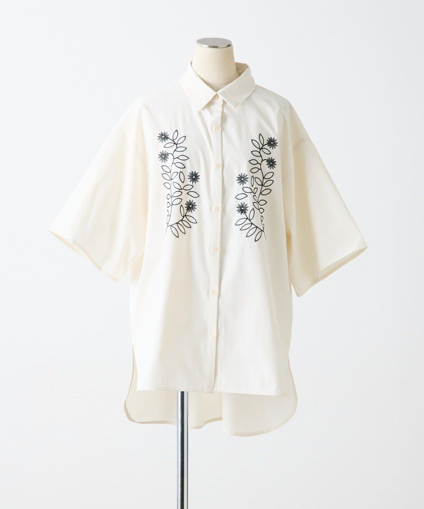 UV防護 吸水速幹 冰感 花卉刺繡 短袖襯衫 SUM1 STYLE