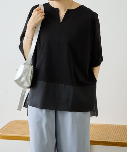 輕透遮體型休閒 下襬透紗 T恤 26 SUM1 STYLE(スミスタイル)