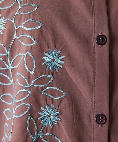 UV防護 吸水速幹 冰感 花卉刺繡 短袖襯衫 SUM1 STYLE