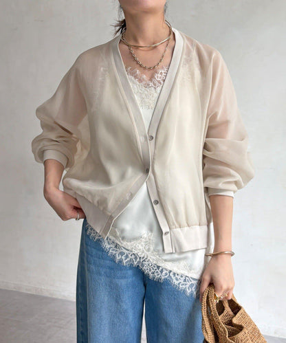 透紗襯衫式開衫