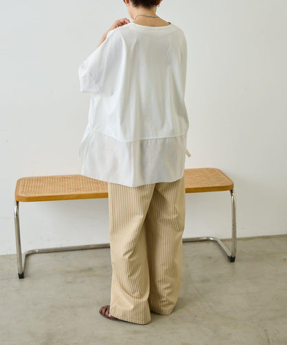 輕透遮體型休閒 下襬透紗 T恤 26 SUM1 STYLE(スミスタイル)