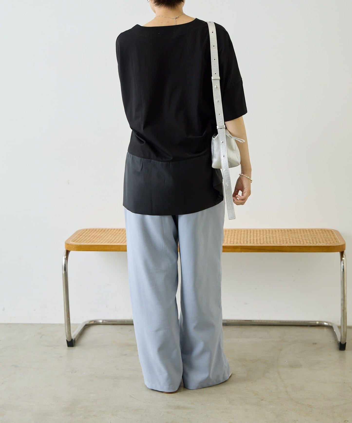 輕透遮體型休閒 下襬透紗 T恤 26 SUM1 STYLE(スミスタイル)