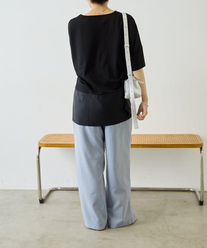 輕透遮體型休閒 下襬透紗 T恤 26 SUM1 STYLE(スミスタイル)