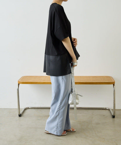 輕透遮體型休閒 下襬透紗 T恤 26 SUM1 STYLE(スミスタイル)