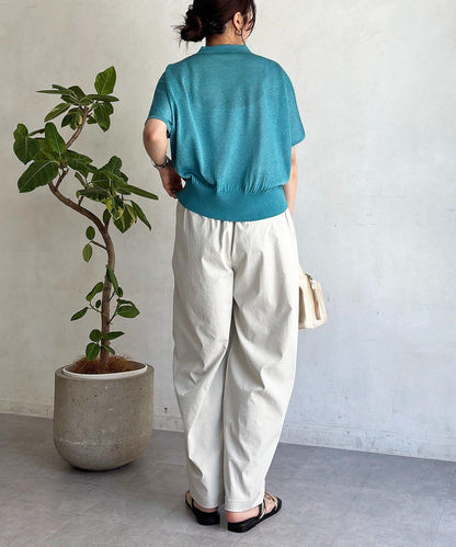 亮絲POLO針織上衣