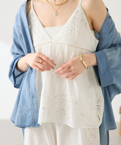 花卉刺繡吊帶背心