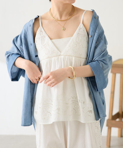 花卉刺繡吊帶背心
