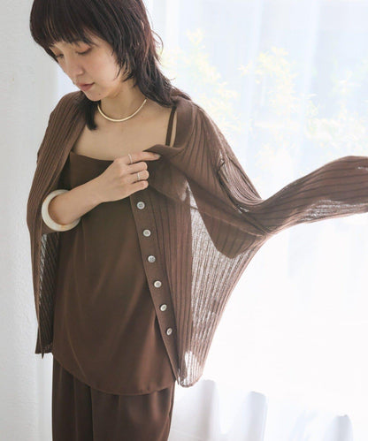 顯瘦效果 麻感棉 透肌羅紋 針織開衫