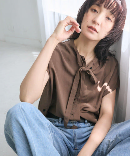 可手洗 法式 蝴蝶結 襯衫