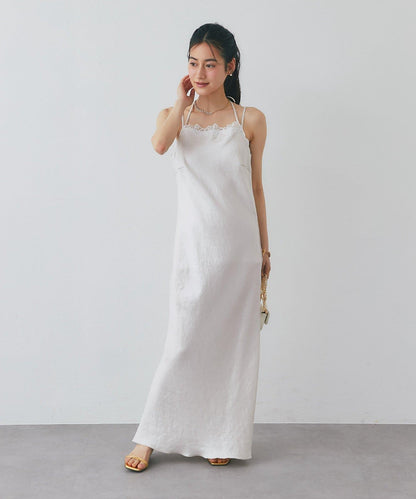 【La boutique BonBon】緞面蕾絲吊帶連衣裙