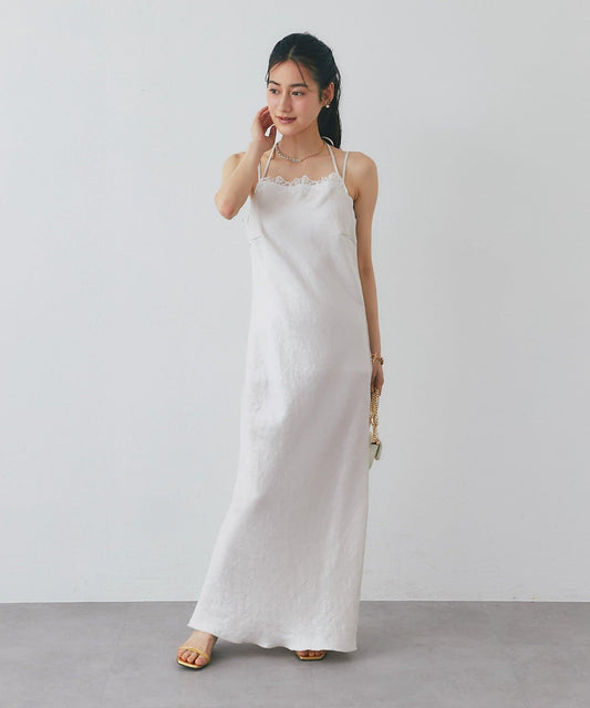 【La boutique BonBon】緞面蕾絲吊帶連衣裙