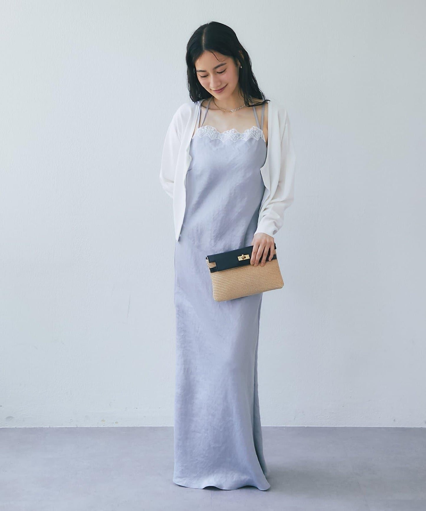 【La boutique BonBon】緞面蕾絲吊帶連衣裙