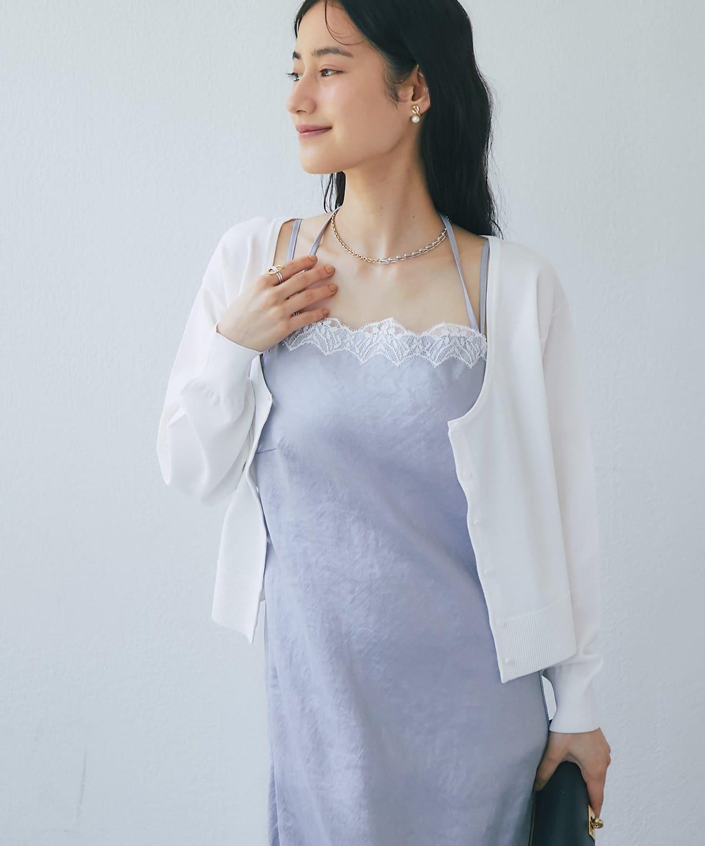 【La boutique BonBon】緞面蕾絲吊帶連衣裙