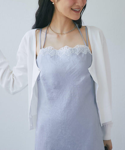 【La boutique BonBon】緞面蕾絲吊帶連衣裙