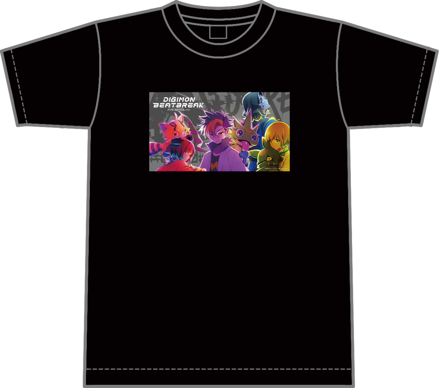 DIGIMON BEATBREAK（數碼寶貝 BEATBREAK） 角色集合圖 Tシャツ XLサイズ