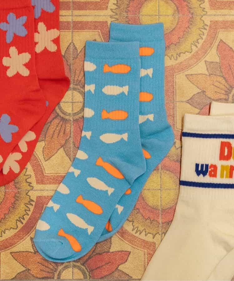 Logo魚圖案襪子
