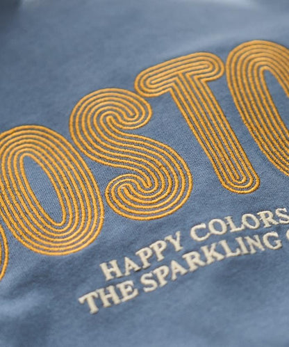 旋轉 BOSTON 字母刺繡 短袖T恤