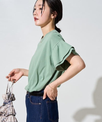 荷葉袖設計 上衣